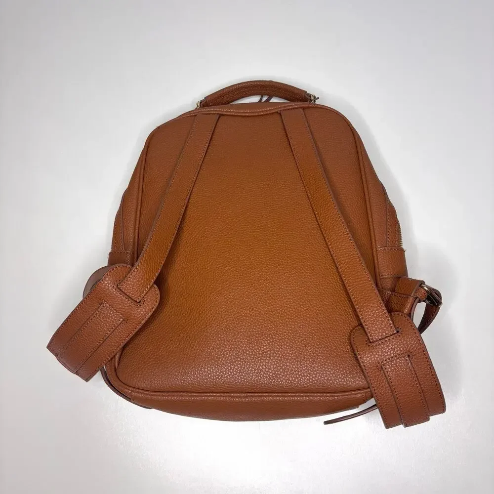 Renwick Camel Leather RFID Protection Backpack